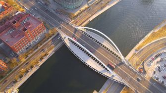 俯瞰天津大沽桥海河风光城市